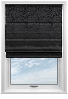Crushed Velvet, Black Noir - Twist&Fit Roman Blind